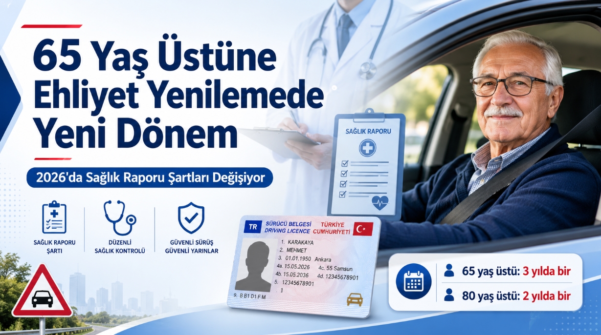 65 Yaş Üstüne Ehliyet Yenilemede Yeni Dönem: 2026’da Sağlık Raporu Şartları Değişiyor