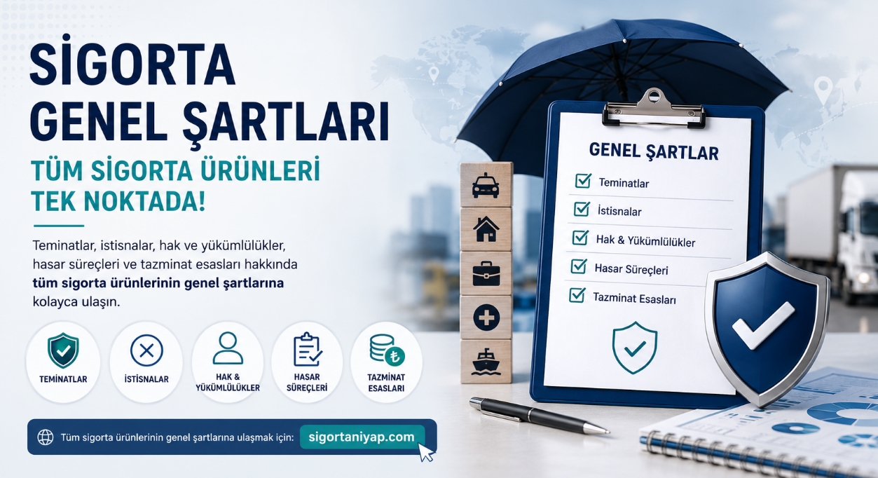 Tüm Sigorta Ürünleri Genel Şartları Rehberi (2026)  Teminatlar, İstisnalar ve Kapsam